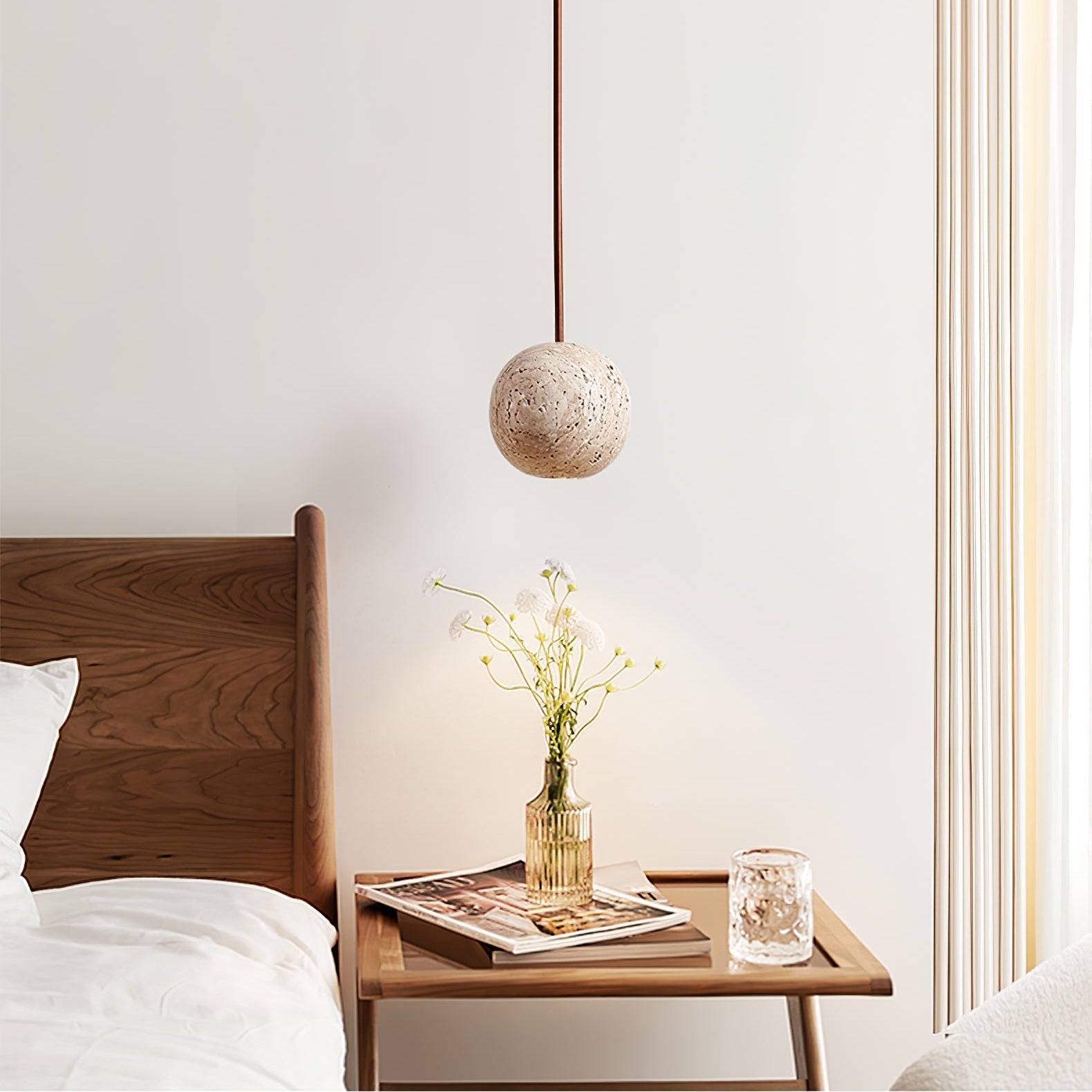 Trio Travertine Pendant Light-Neutral Decor