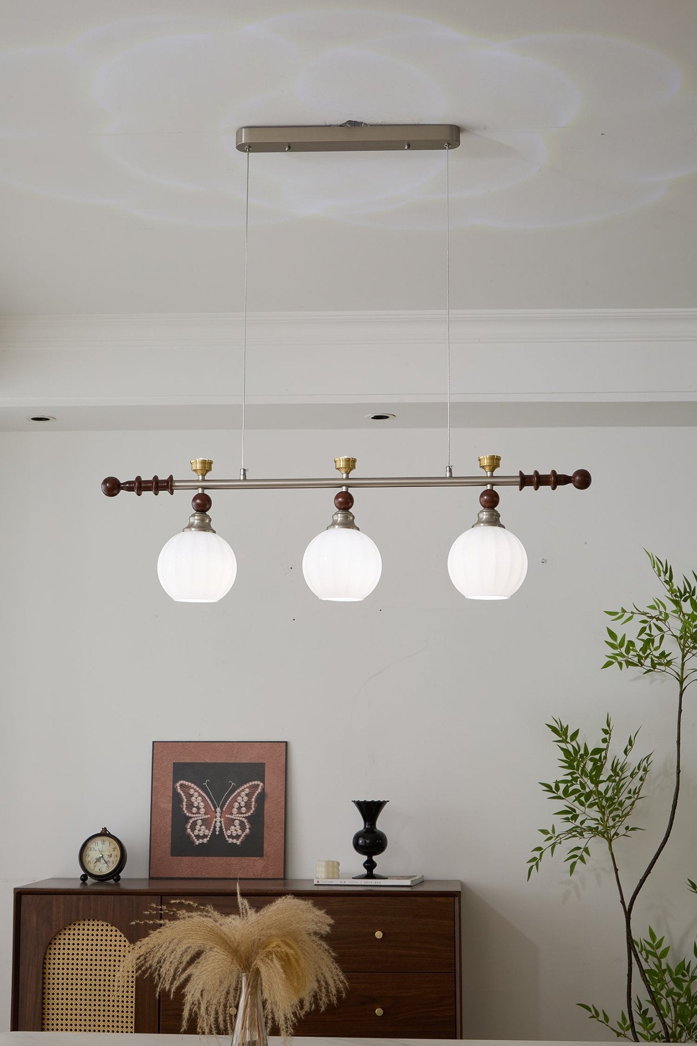 Otheia Elegance Vintage Linear Wood Pendant Lamp-Neutral Decor