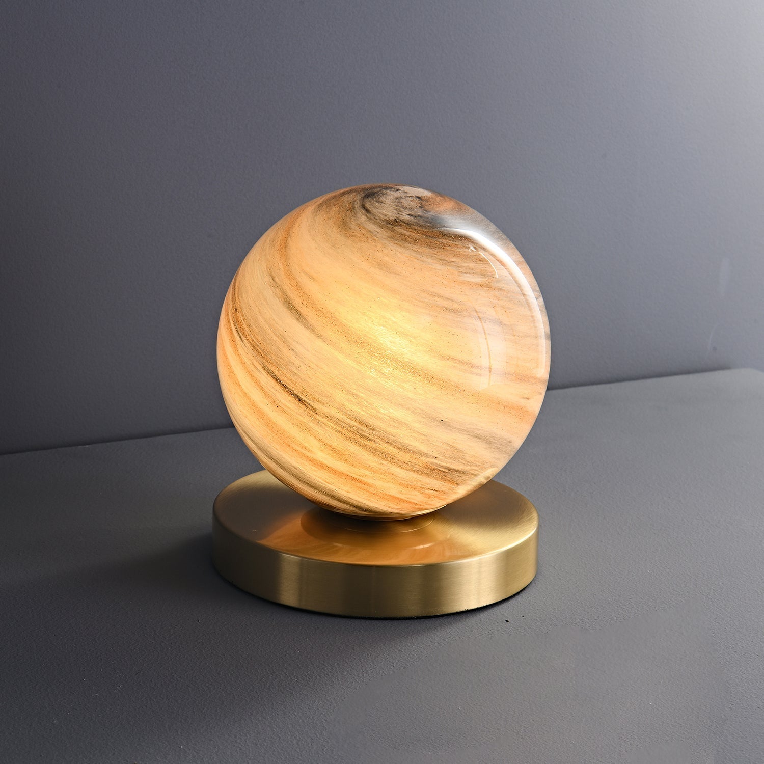 Lumi Contemporary Brass Table Lamp-Neutral Decor