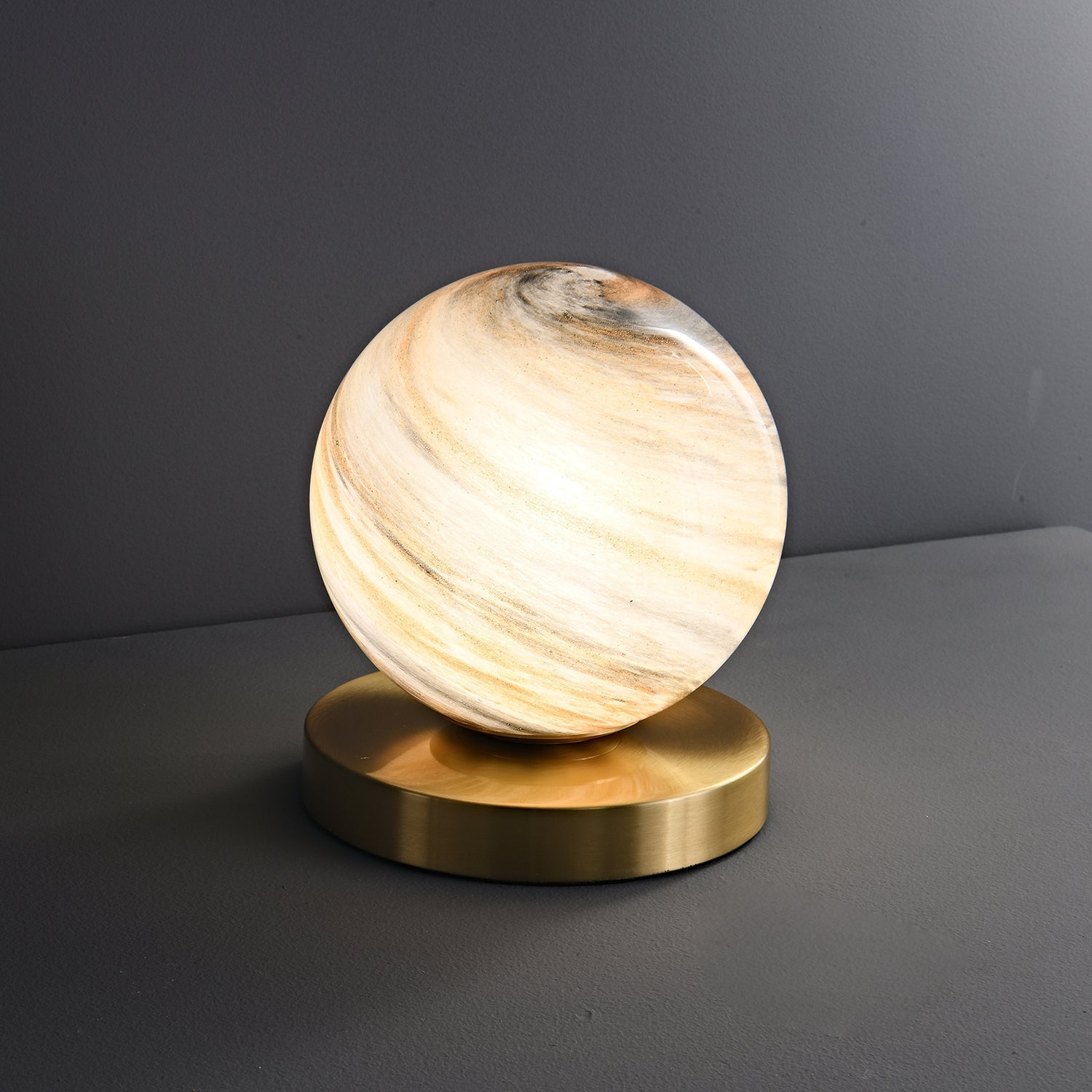 Lumi Contemporary Brass Table Lamp-Neutral Decor