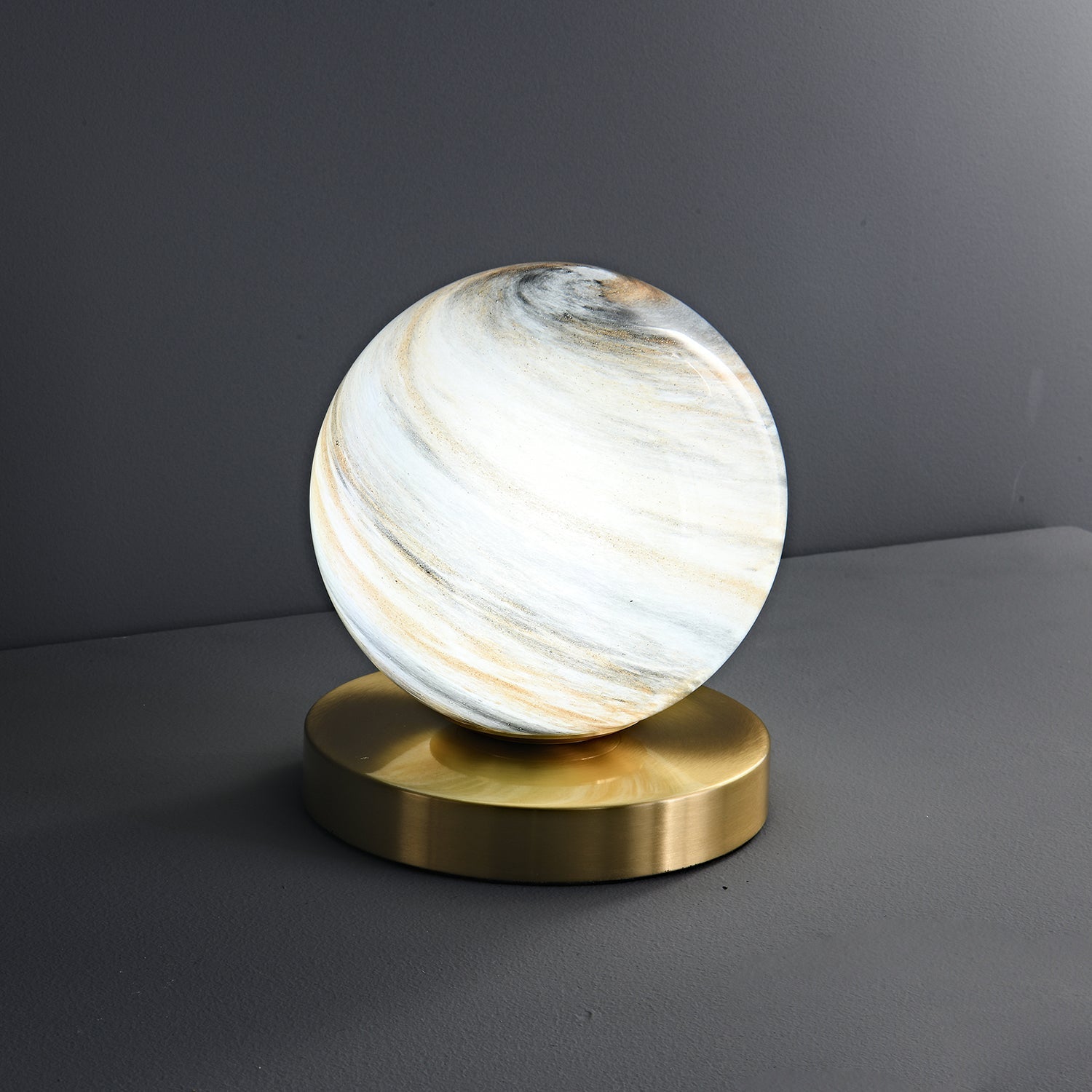 Lumi Contemporary Brass Table Lamp-Neutral Decor
