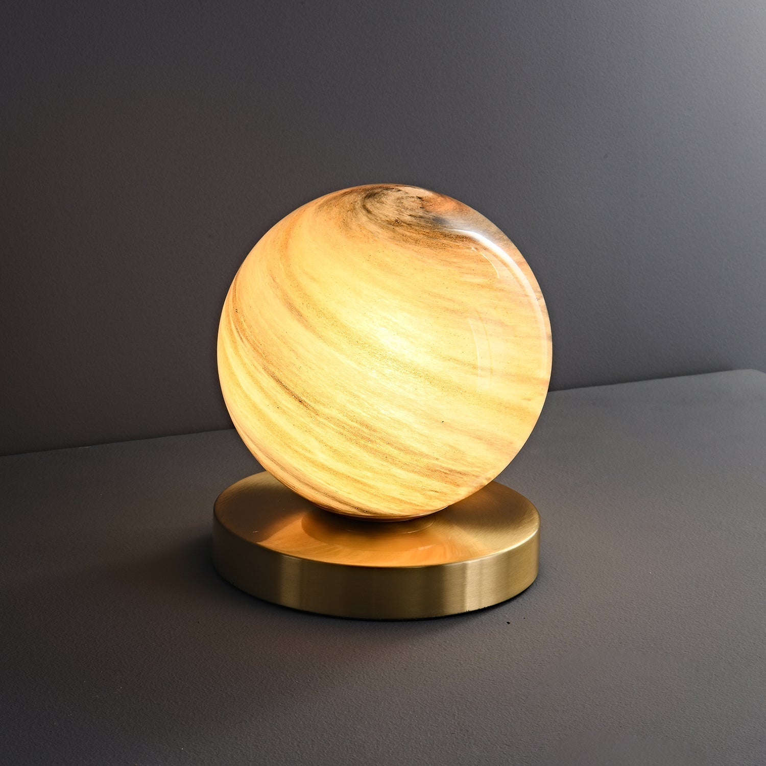 Lumi Contemporary Brass Table Lamp-Neutral Decor