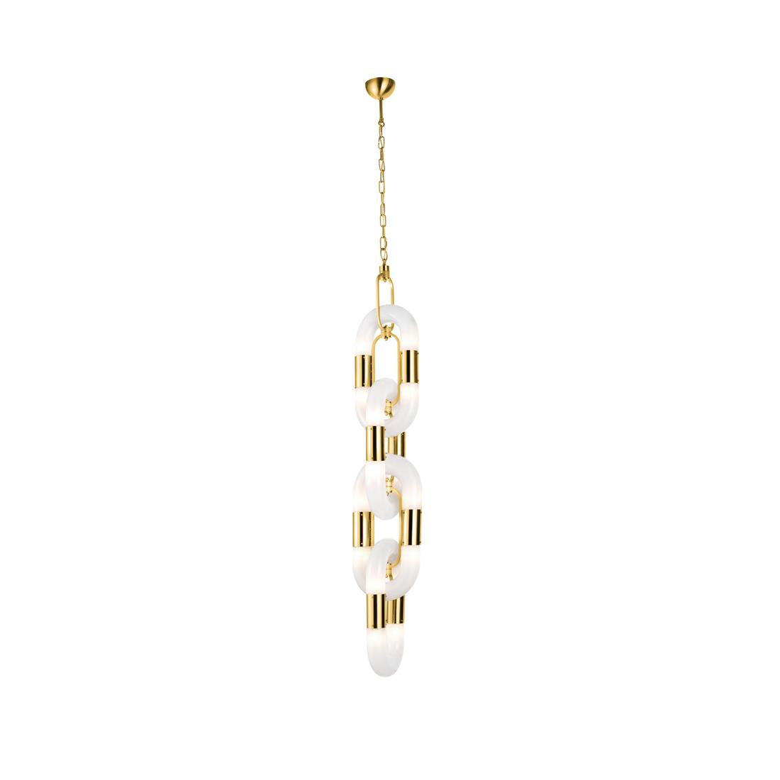 Pendant Light Chain Link Modern Stainless Steel Hanging Lamp