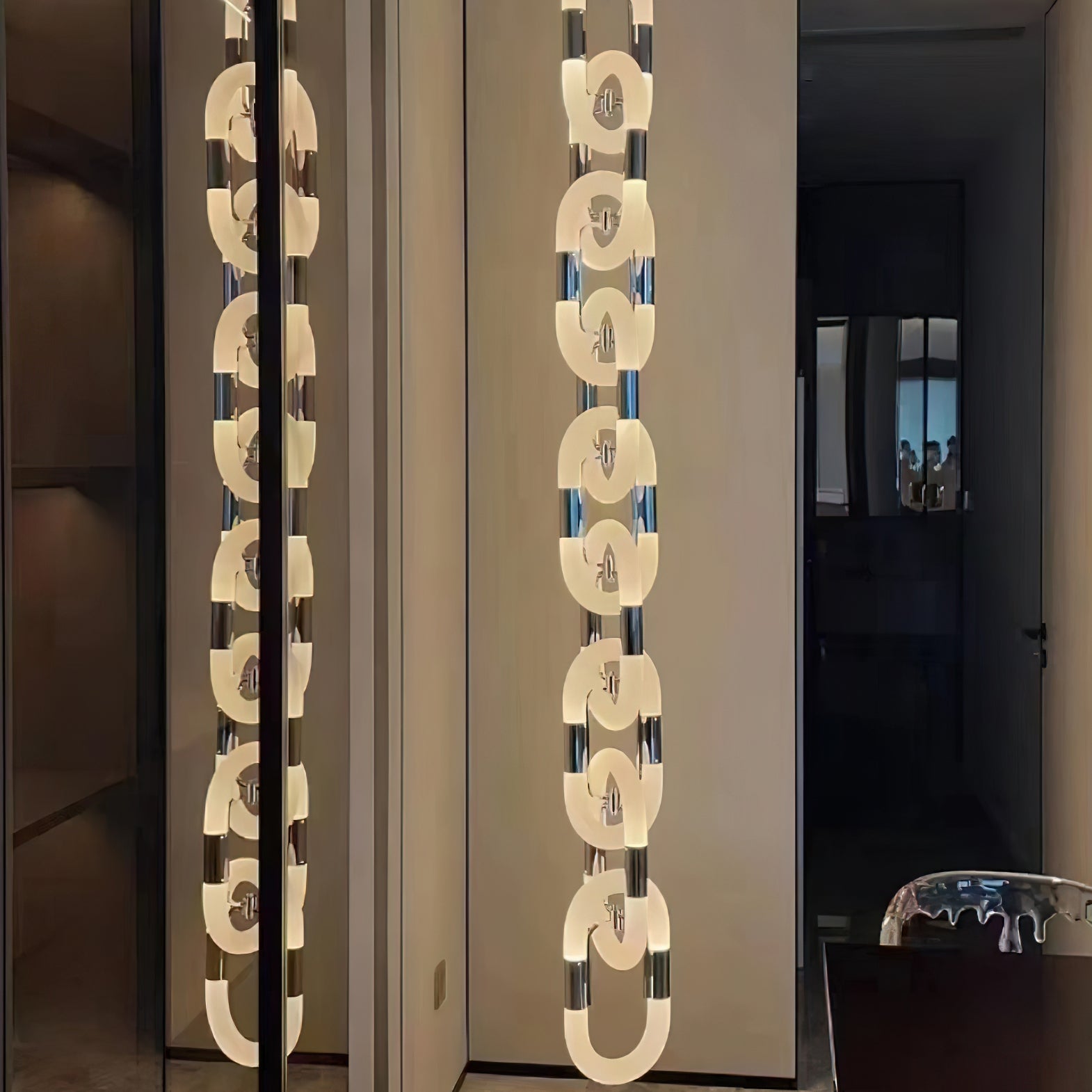 Pendant Light Chain Link Modern Stainless Steel Hanging Lamp