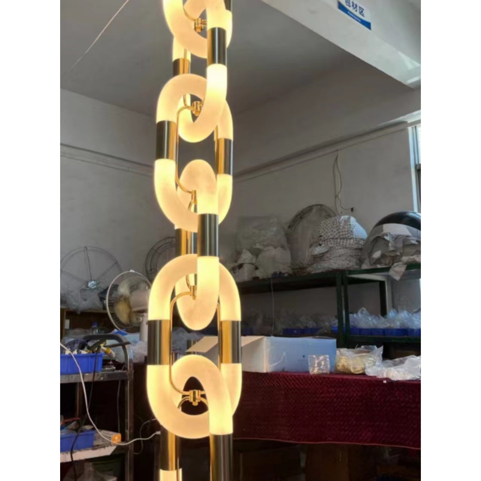 Pendant Light Chain Link Modern Stainless Steel Hanging Lamp