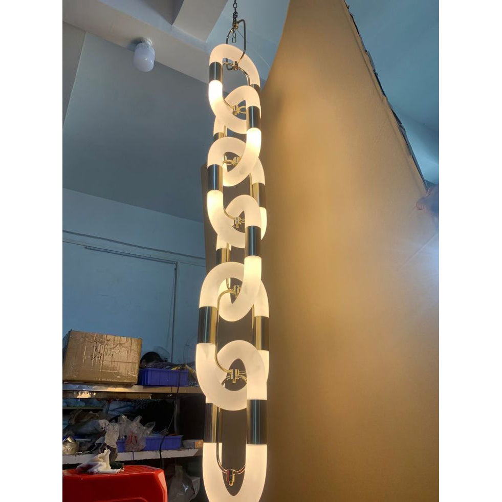 Pendant Light Chain Link Modern Stainless Steel Hanging Lamp