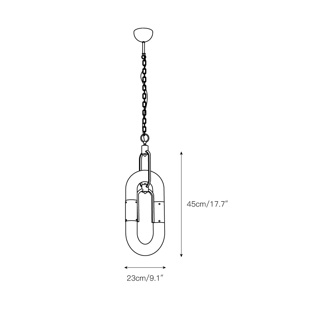 Pendant Light Chain Link Modern Stainless Steel Hanging Lamp