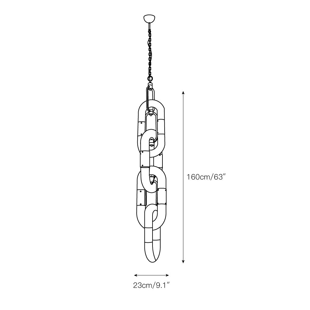 Pendant Light Chain Link Modern Stainless Steel Hanging Lamp