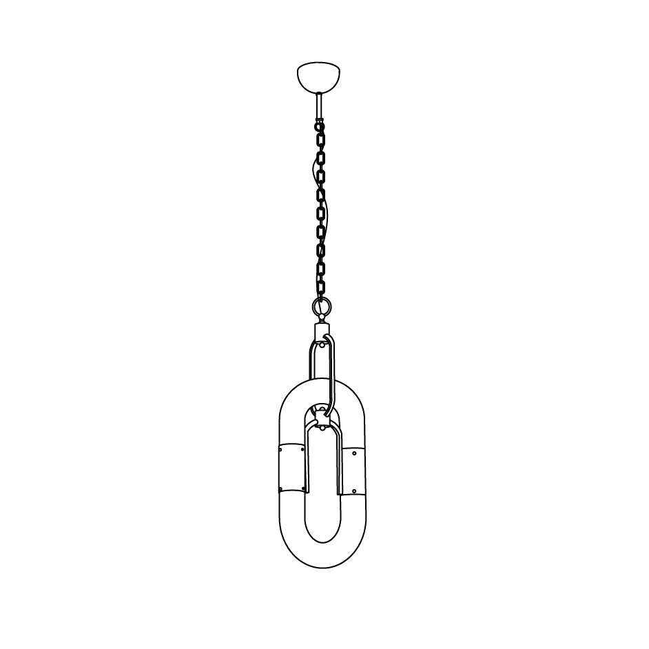 Pendant Light Chain Link Modern Stainless Steel Hanging Lamp