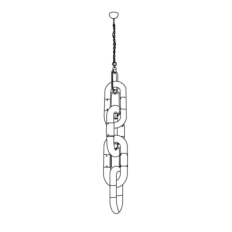Pendant Light Chain Link Modern Stainless Steel Hanging Lamp