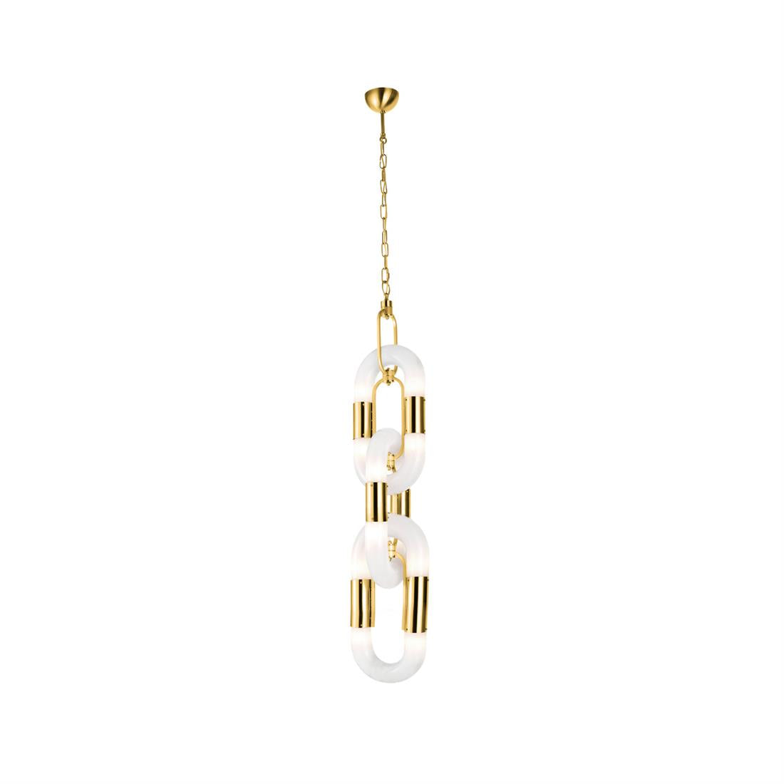 Pendant Light Chain Link Modern Stainless Steel Hanging Lamp