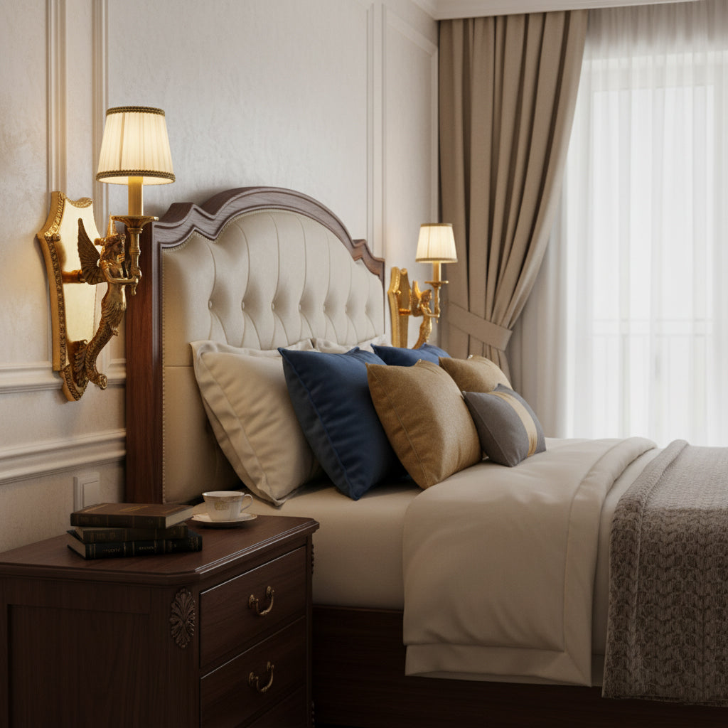 Angled view highlighting the French Provincial design.