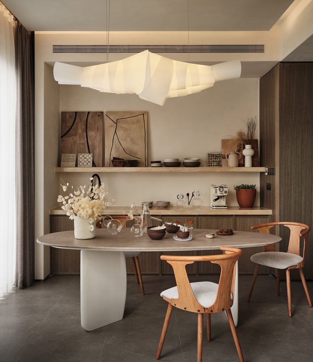 Ribbon Playful PVC Chandelier-Neutral Decor