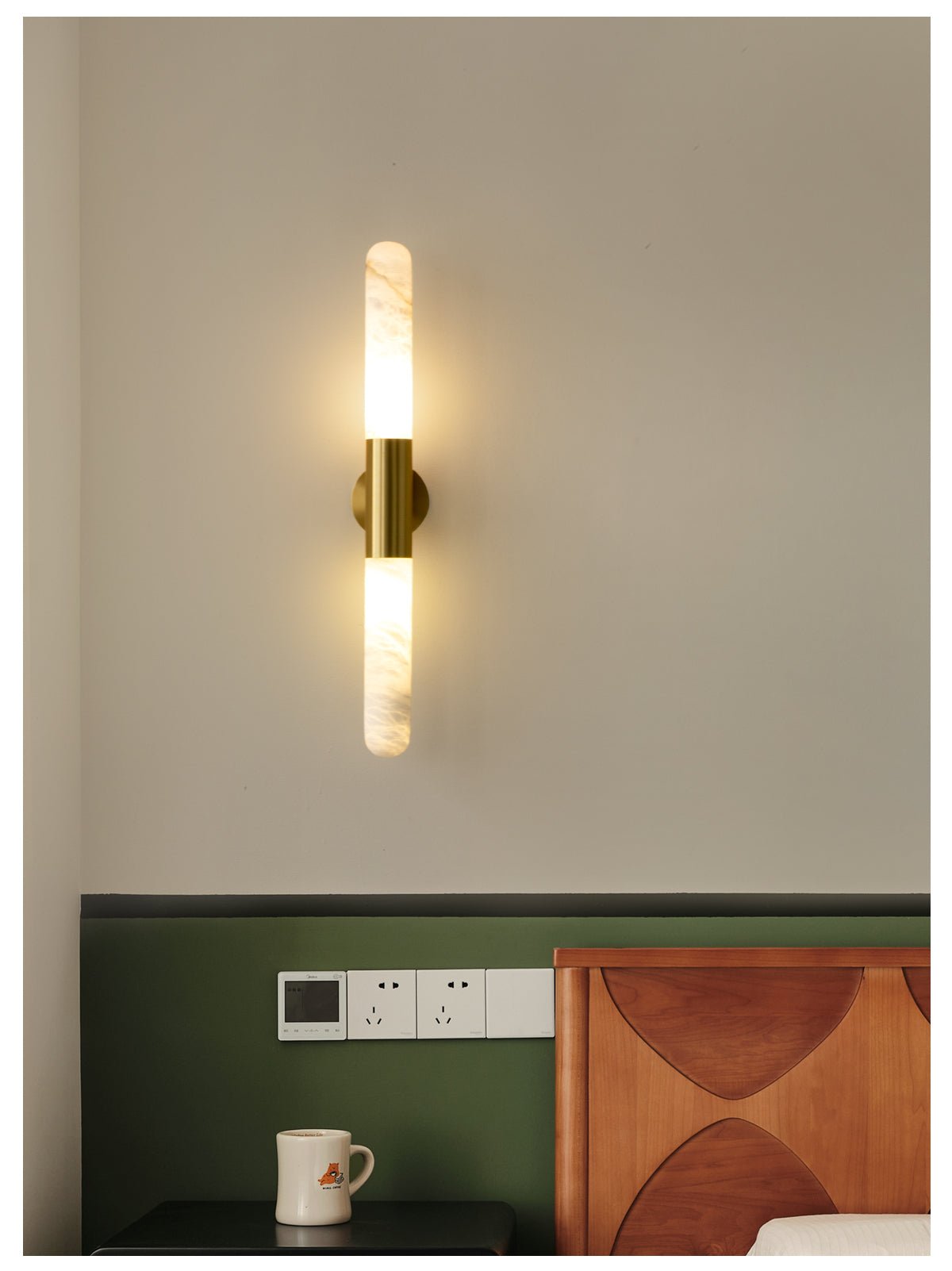Evtalos Cylinder Alabaster Wall Light-Neutral Decor