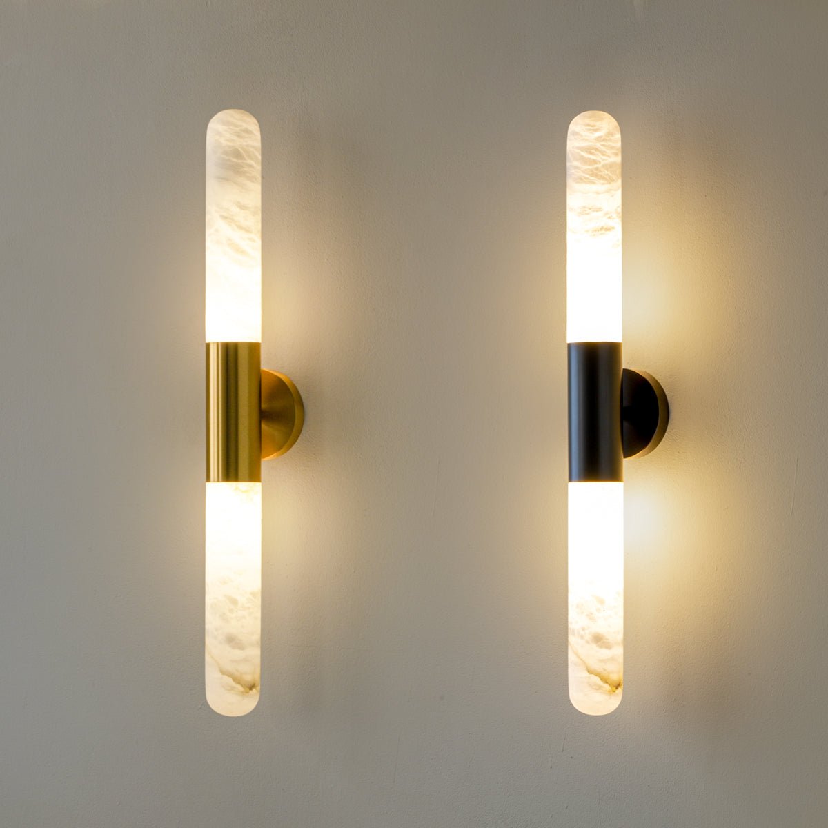 Evtalos Cylinder Alabaster Wall Light-Neutral Decor