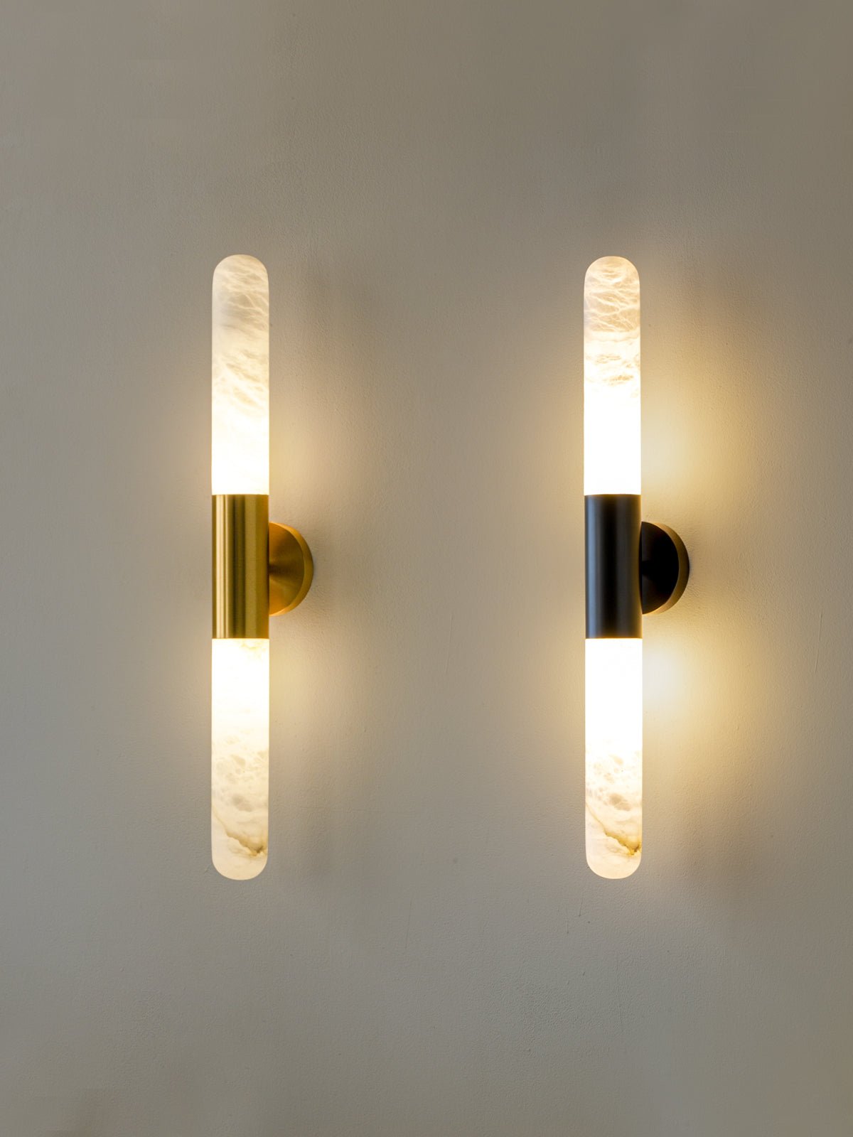 Evtalos Cylinder Alabaster Wall Light-Neutral Decor