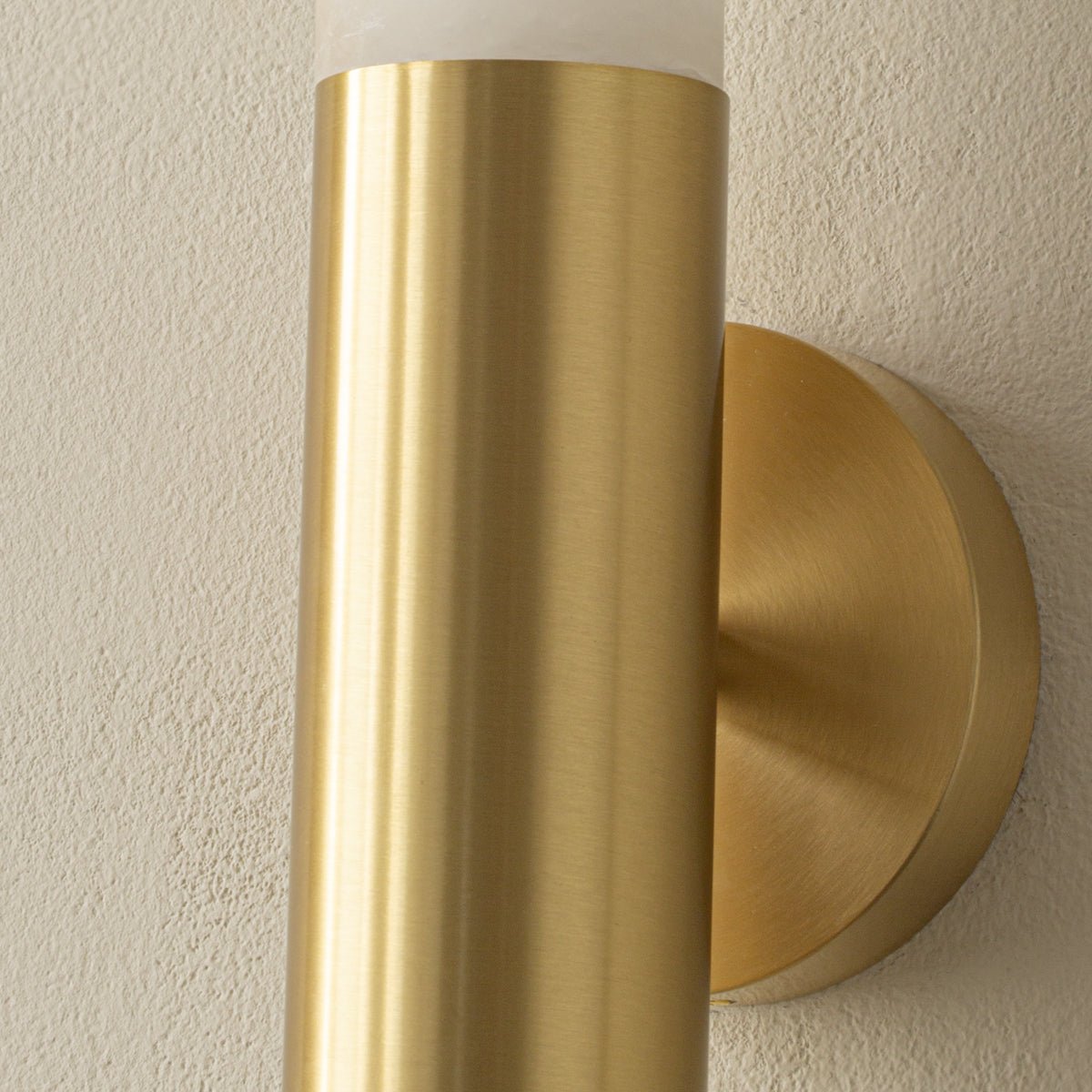 Evtalos Cylinder Alabaster Wall Light-Neutral Decor