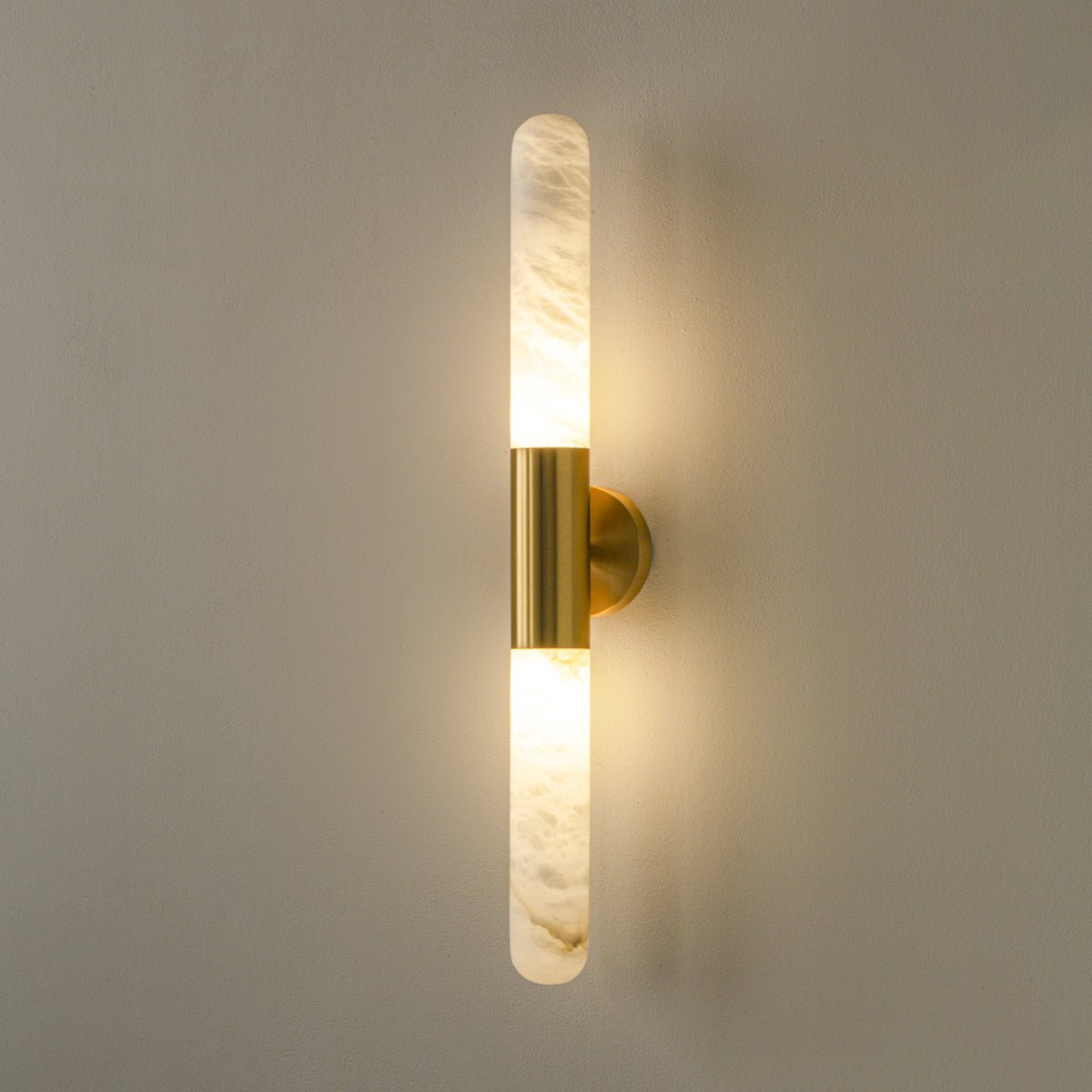 Evtalos Cylinder Alabaster Wall Light-Neutral Decor