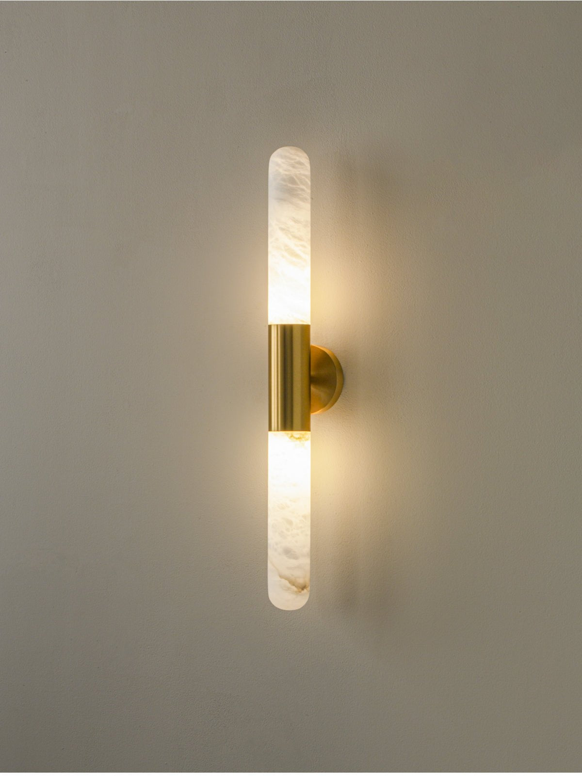 Evtalos Cylinder Alabaster Wall Light-Neutral Decor