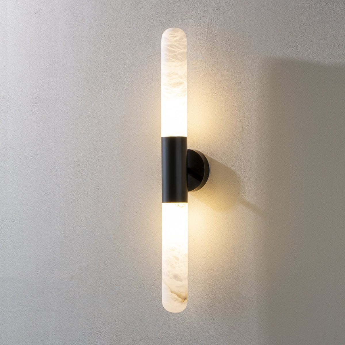 Evtalos Cylinder Alabaster Wall Light-Neutral Decor