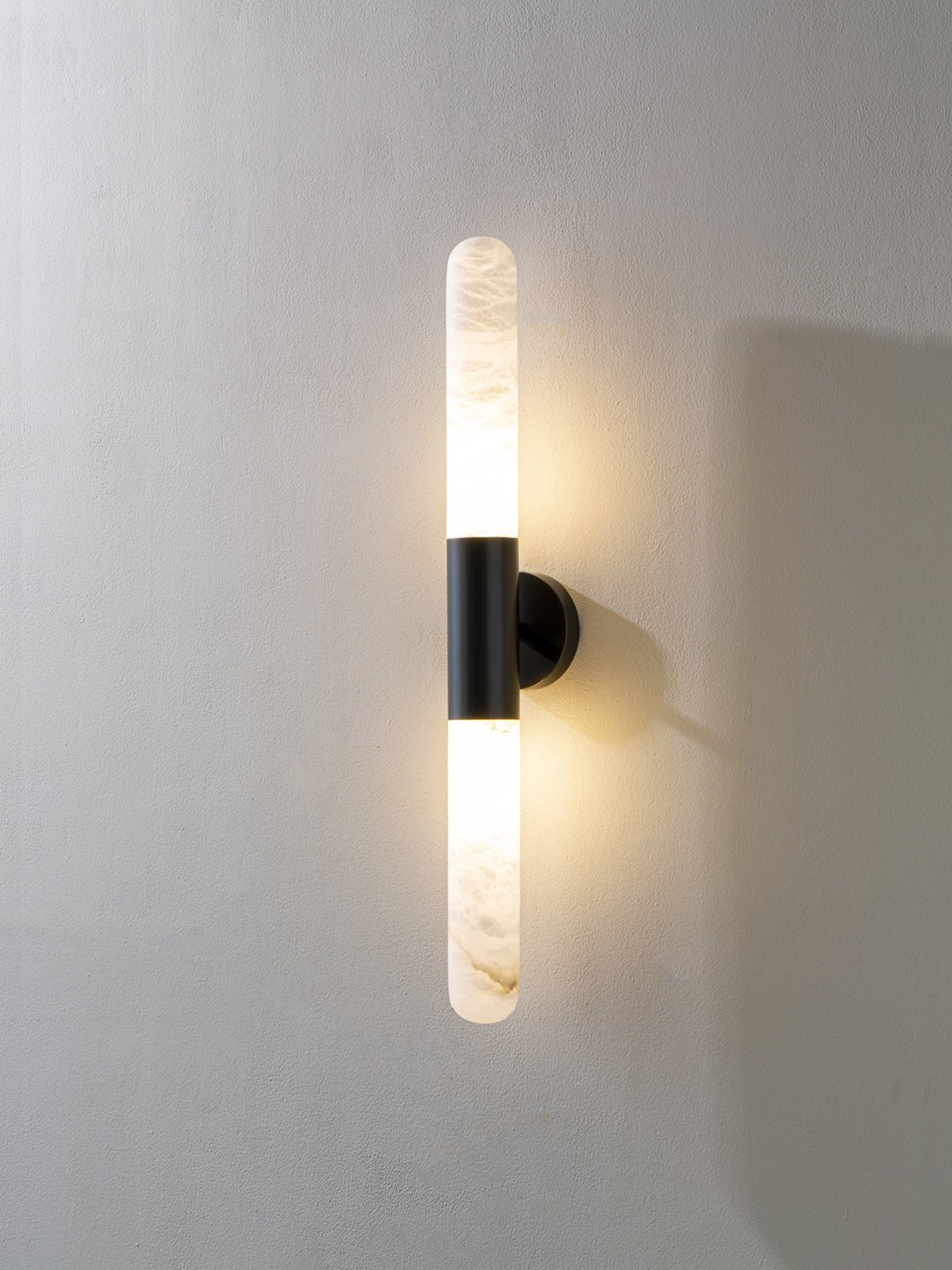 Evtalos Cylinder Alabaster Wall Light-Neutral Decor