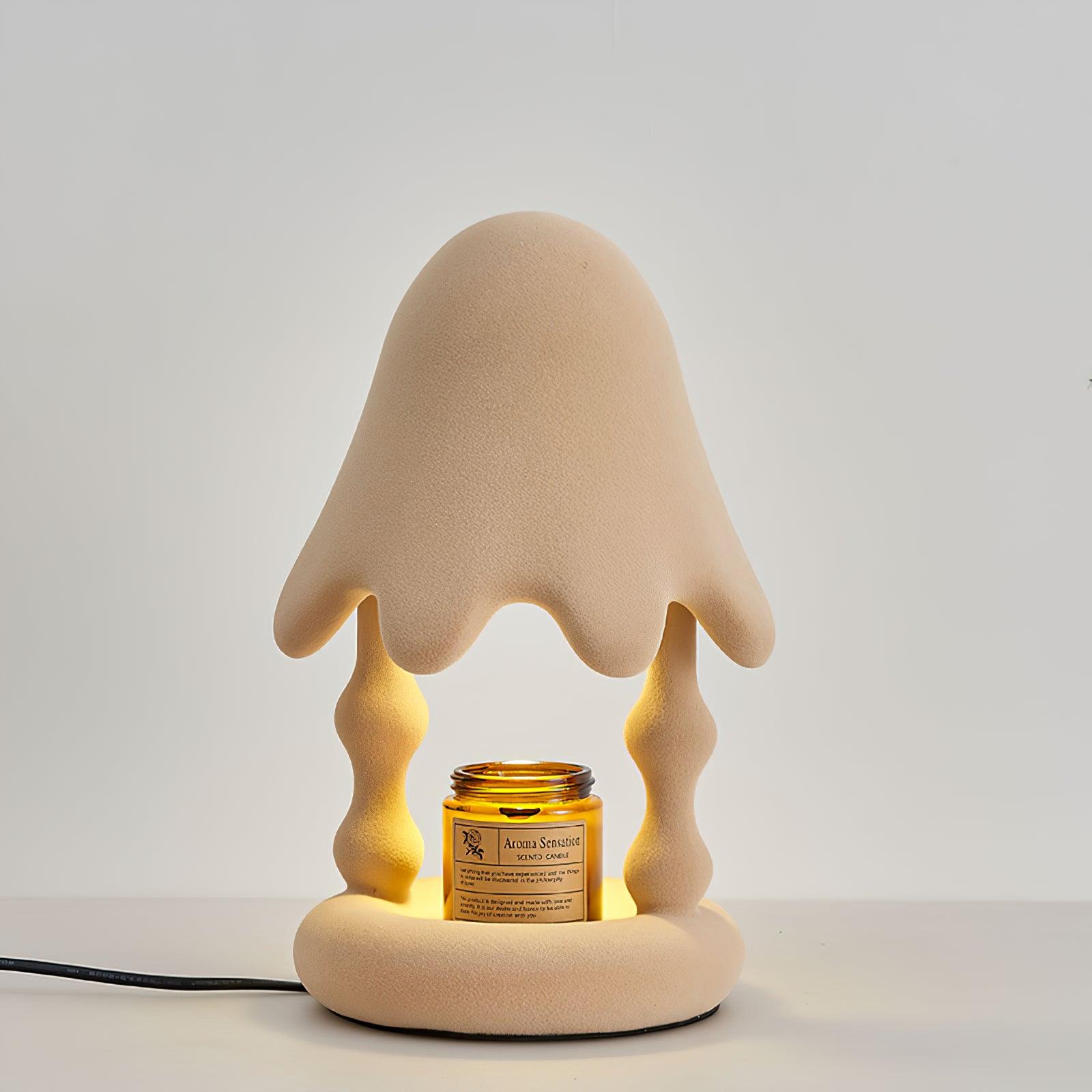 Alcariol Abstract Flocked Resin Lamp-Neutral Decor