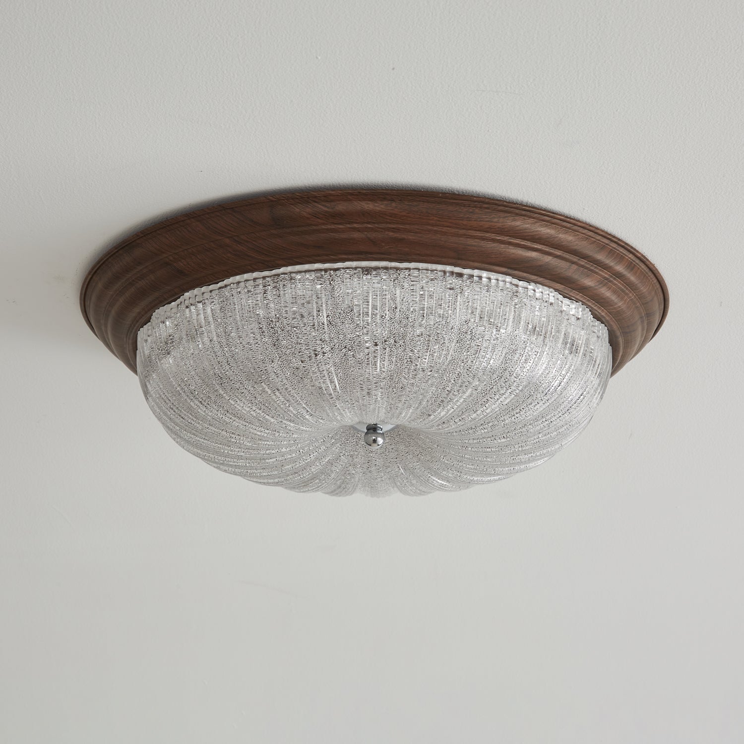 Tacell Premium Elegance Walnut Glass Ceiling Light-Neutral Decor