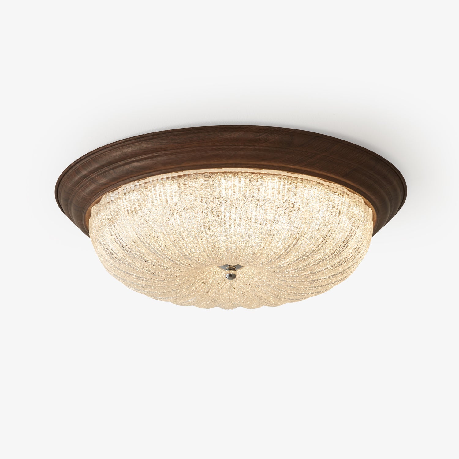 Tacell Premium Elegance Walnut Glass Ceiling Light-Neutral Decor