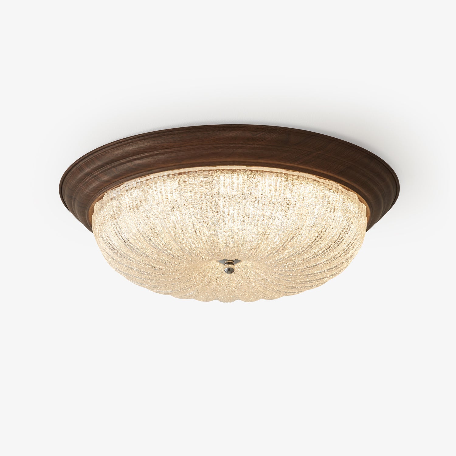 Tacell Premium Elegance Walnut Glass Ceiling Light-Neutral Decor