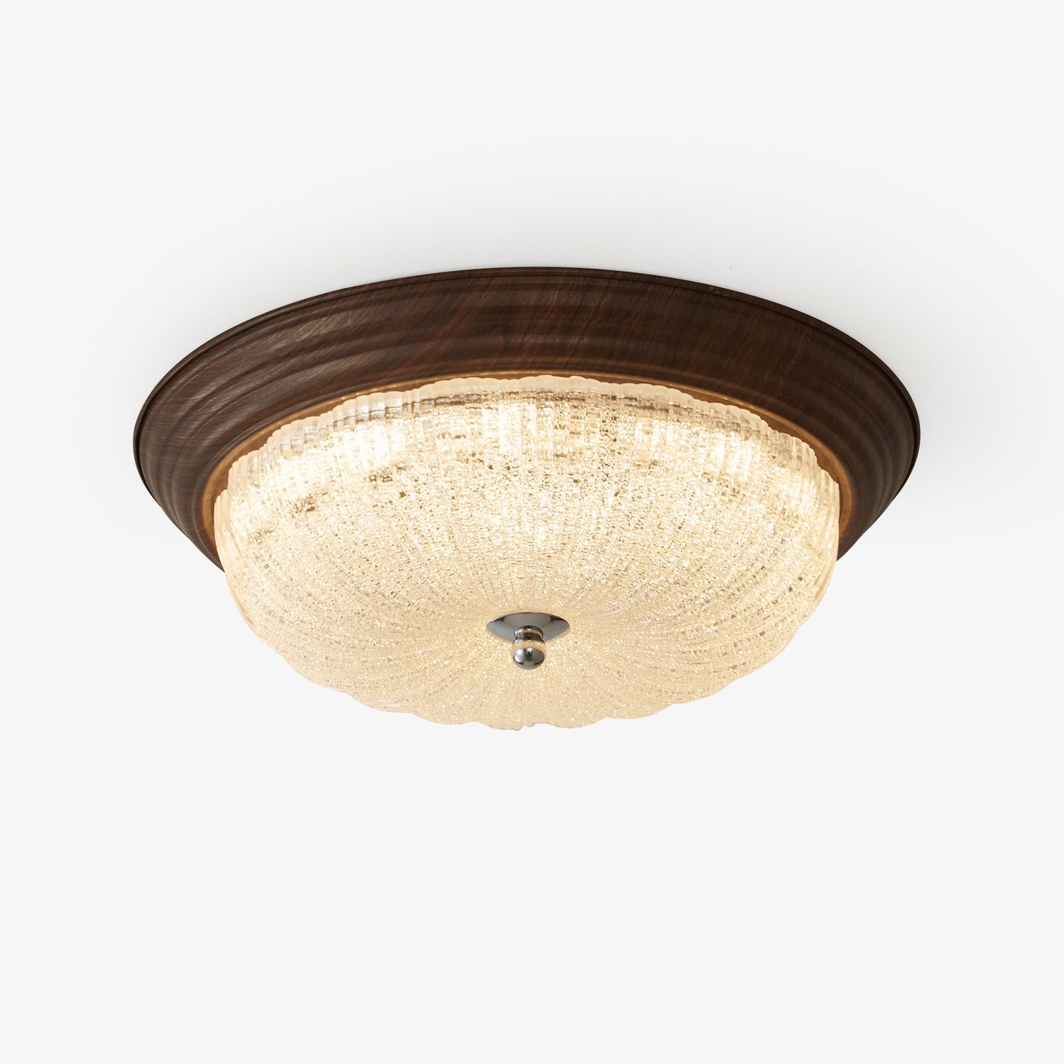 Tacell Premium Elegance Walnut Glass Ceiling Light-Neutral Decor
