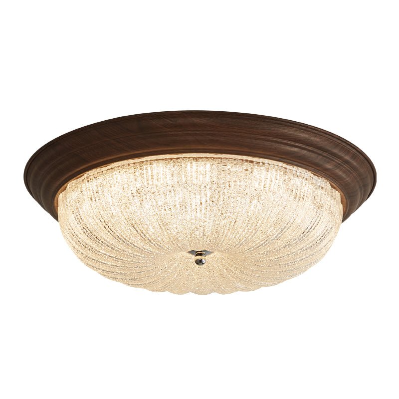 Tacell Premium Elegance Walnut Glass Ceiling Light-Neutral Decor