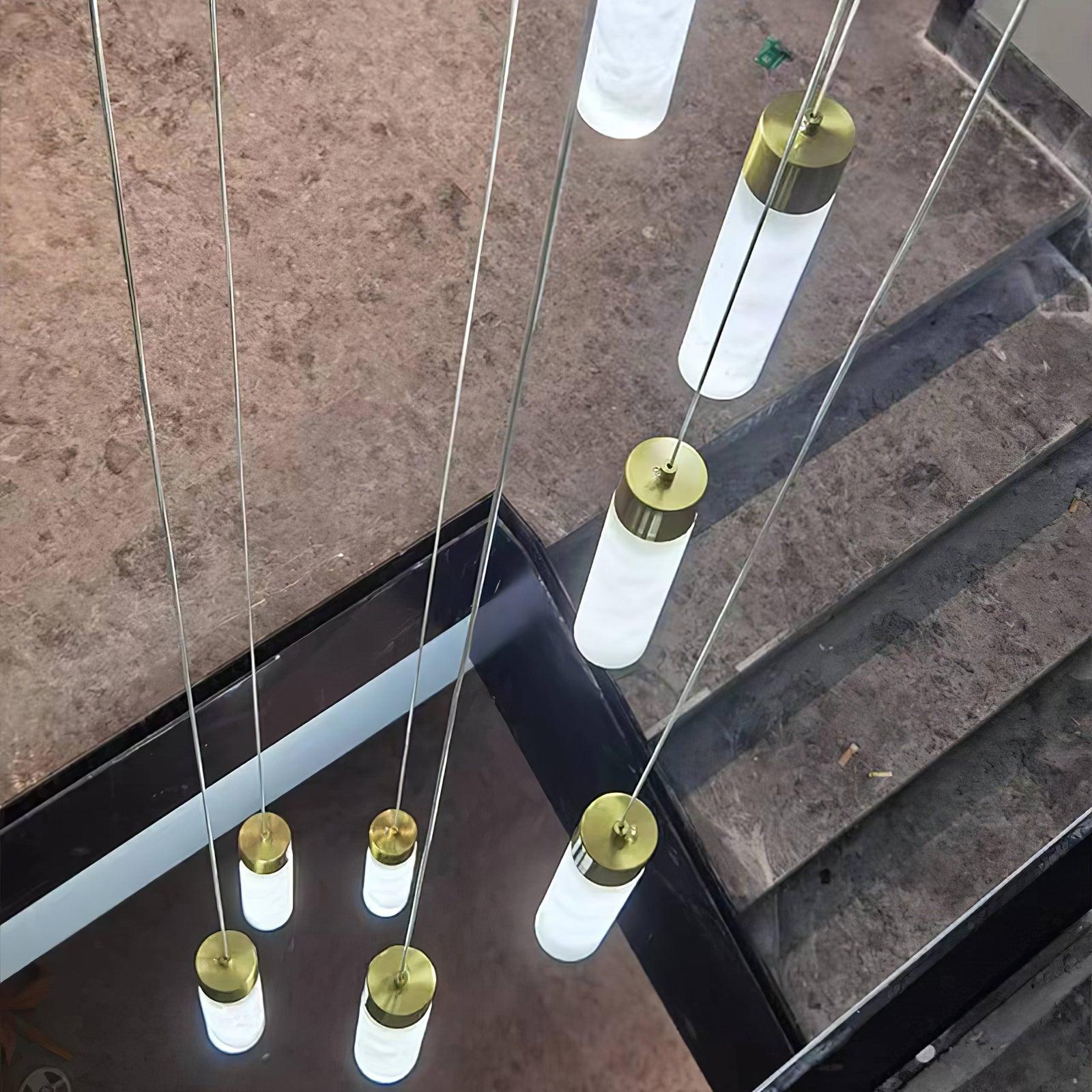 Dike   Alabaster Chandelier Staircase