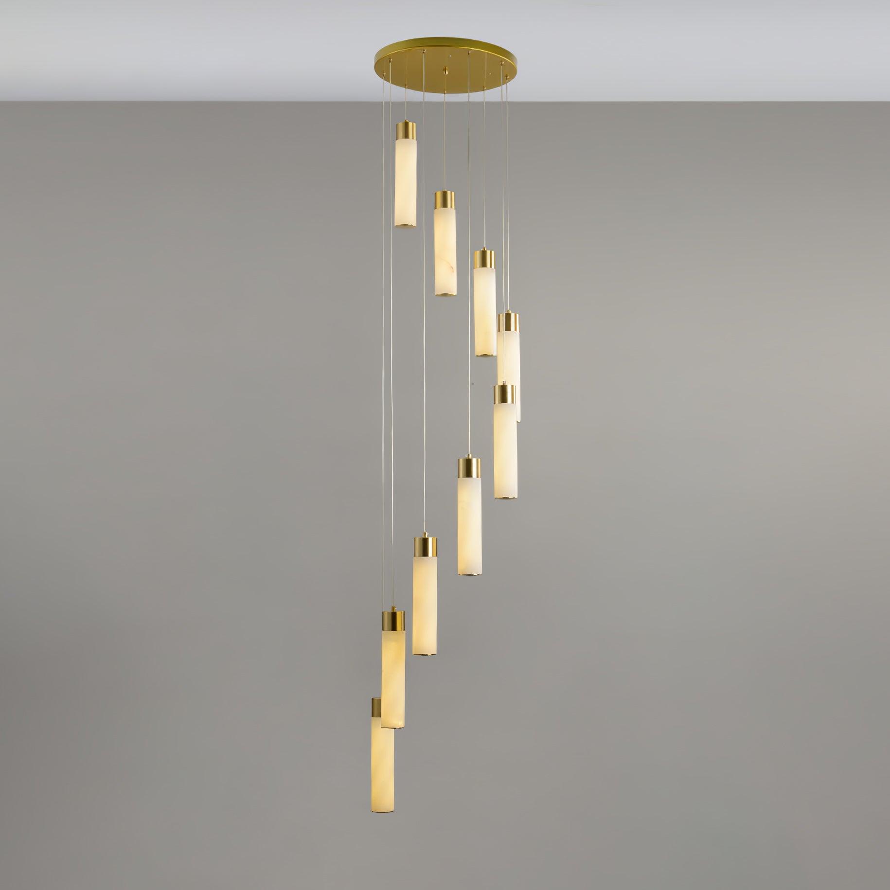Dike   Alabaster Chandelier Staircase