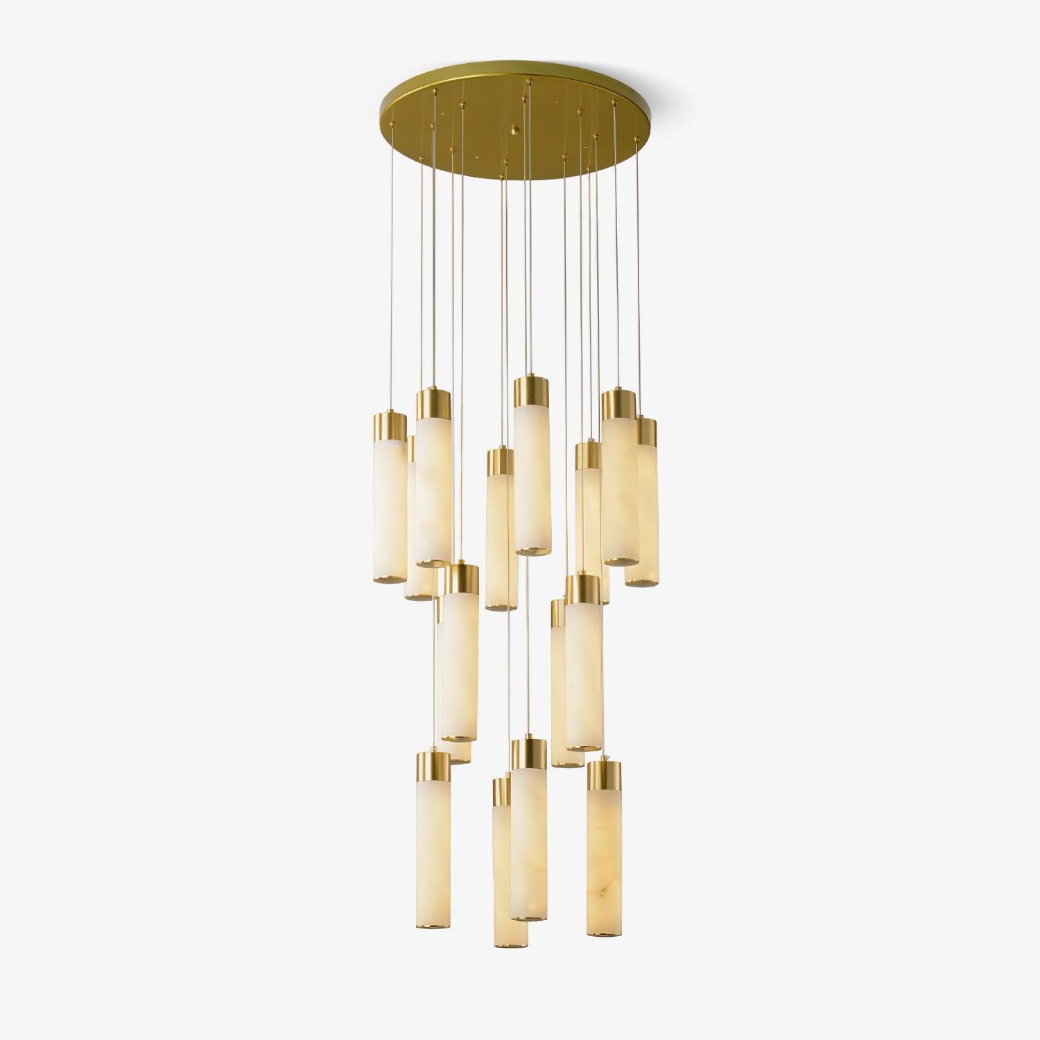 Dike   Alabaster Chandelier Staircase