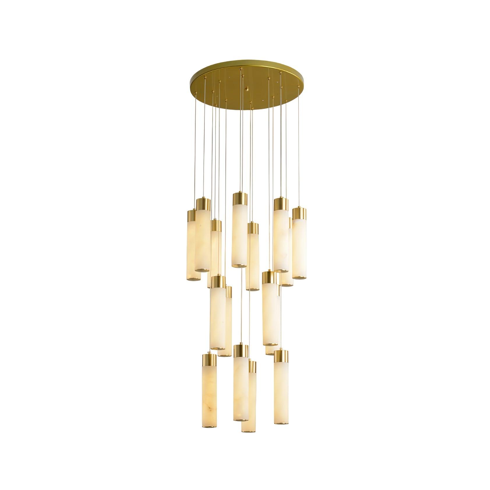 Dike   Alabaster Chandelier Staircase