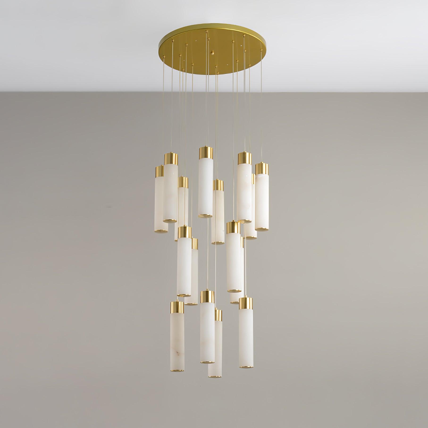 Dike   Alabaster Chandelier Staircase