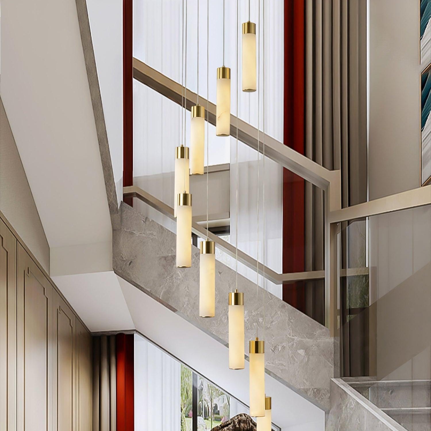 Aurelia Modern Alabaster Pendant Chandelier-Neutral Decor