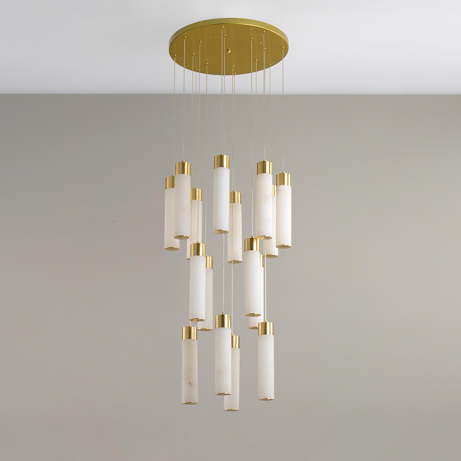 Dike   Alabaster Chandelier Staircase