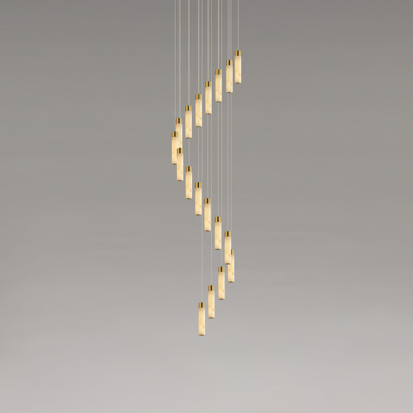 Dike   Alabaster Chandelier Staircase