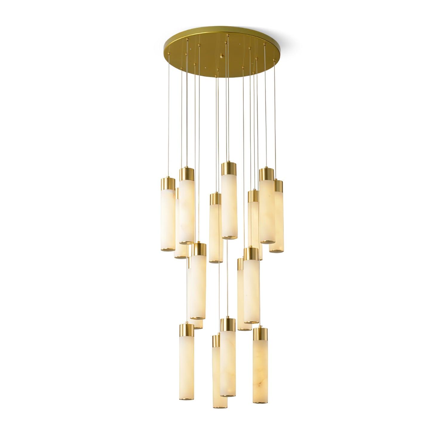 Dike   Alabaster Chandelier Staircase