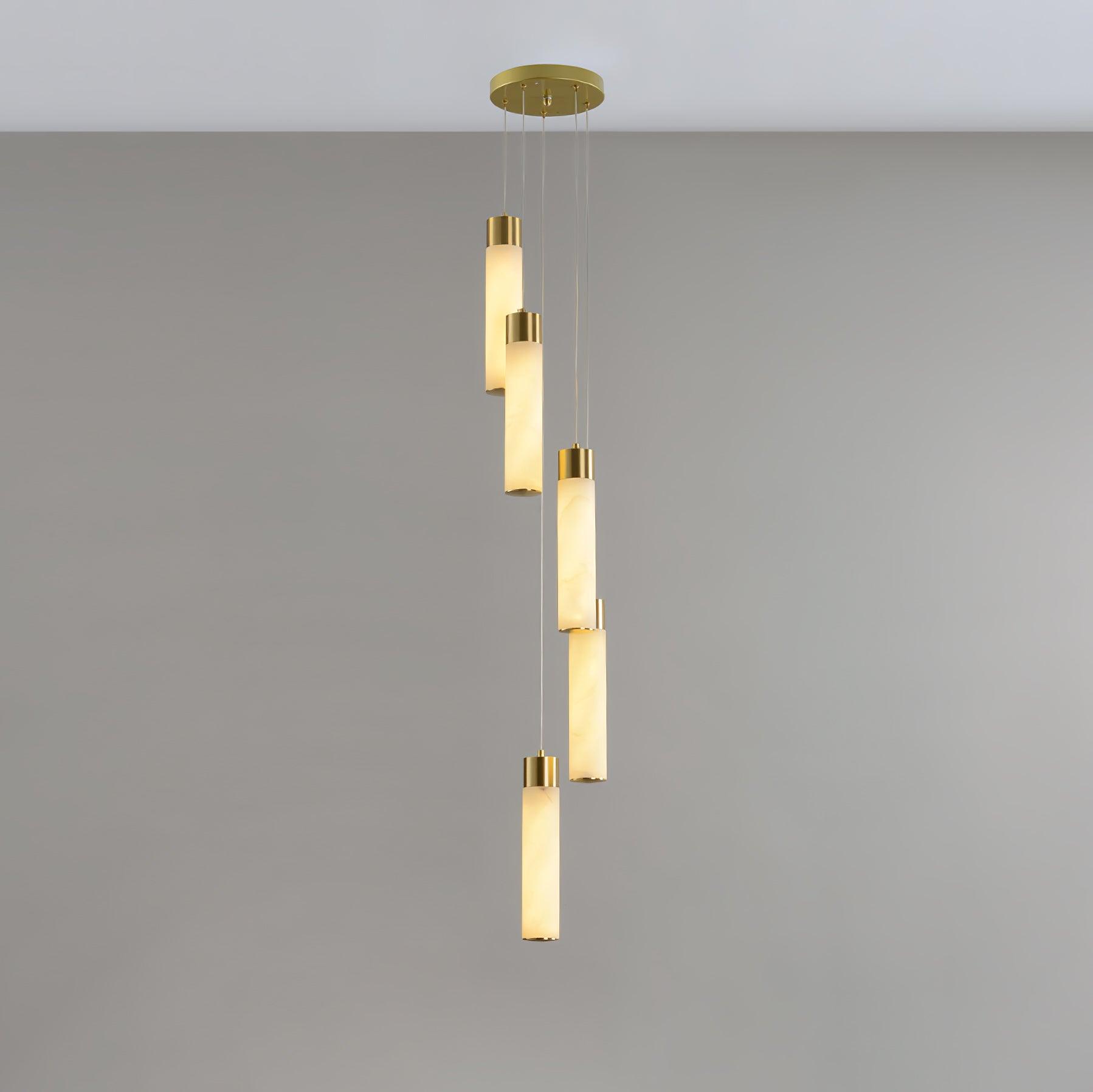 Dike   Alabaster Chandelier Staircase