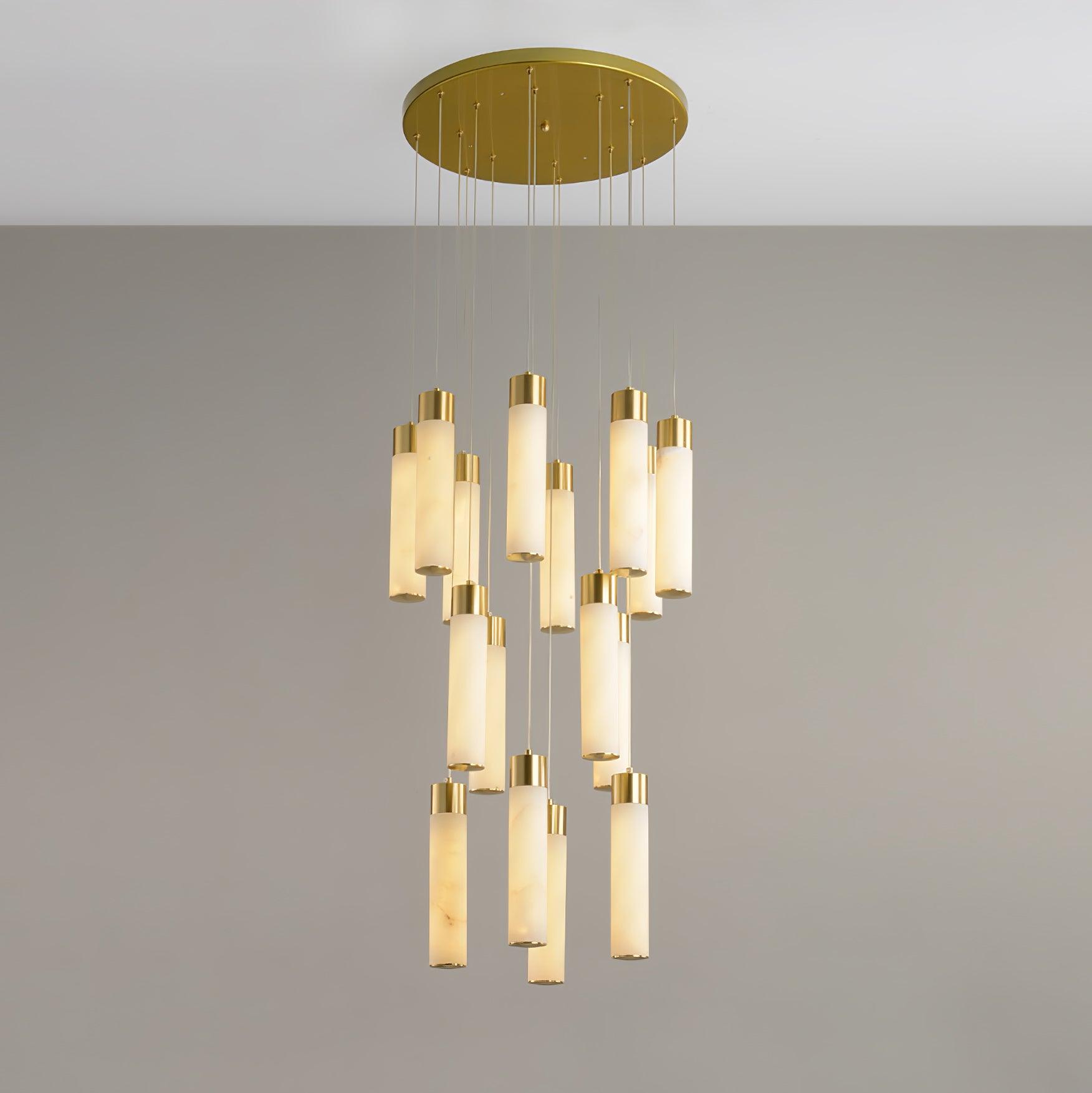 Dike   Alabaster Chandelier Staircase