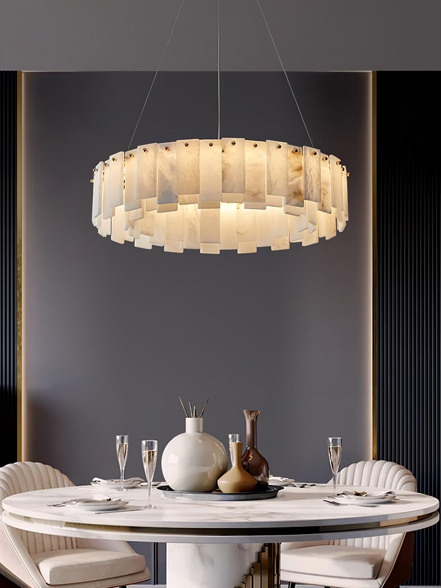 Vodore Alabaster Pendant Light-Neutral Decor