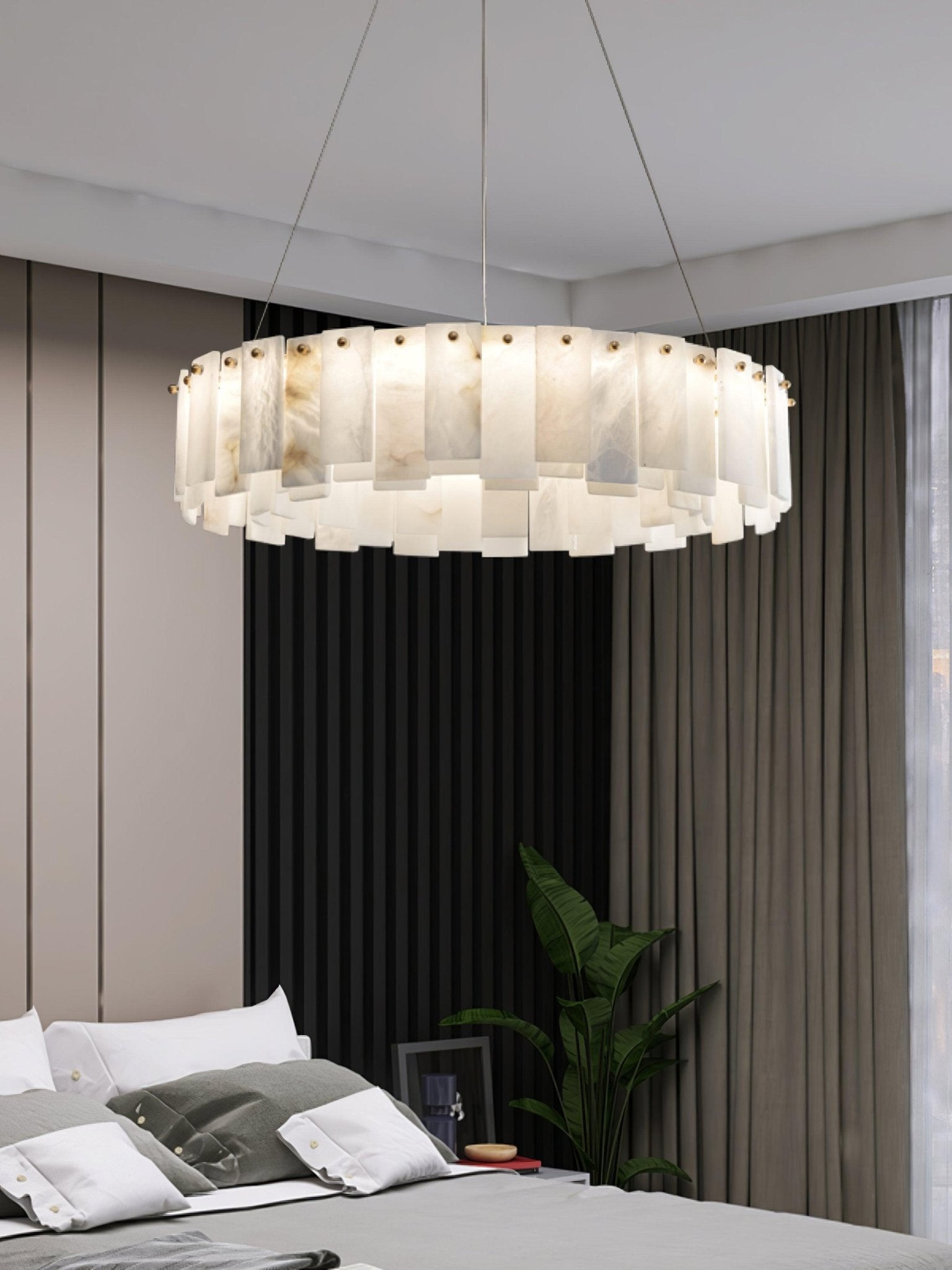 Vodore Alabaster Pendant Light-Neutral Decor