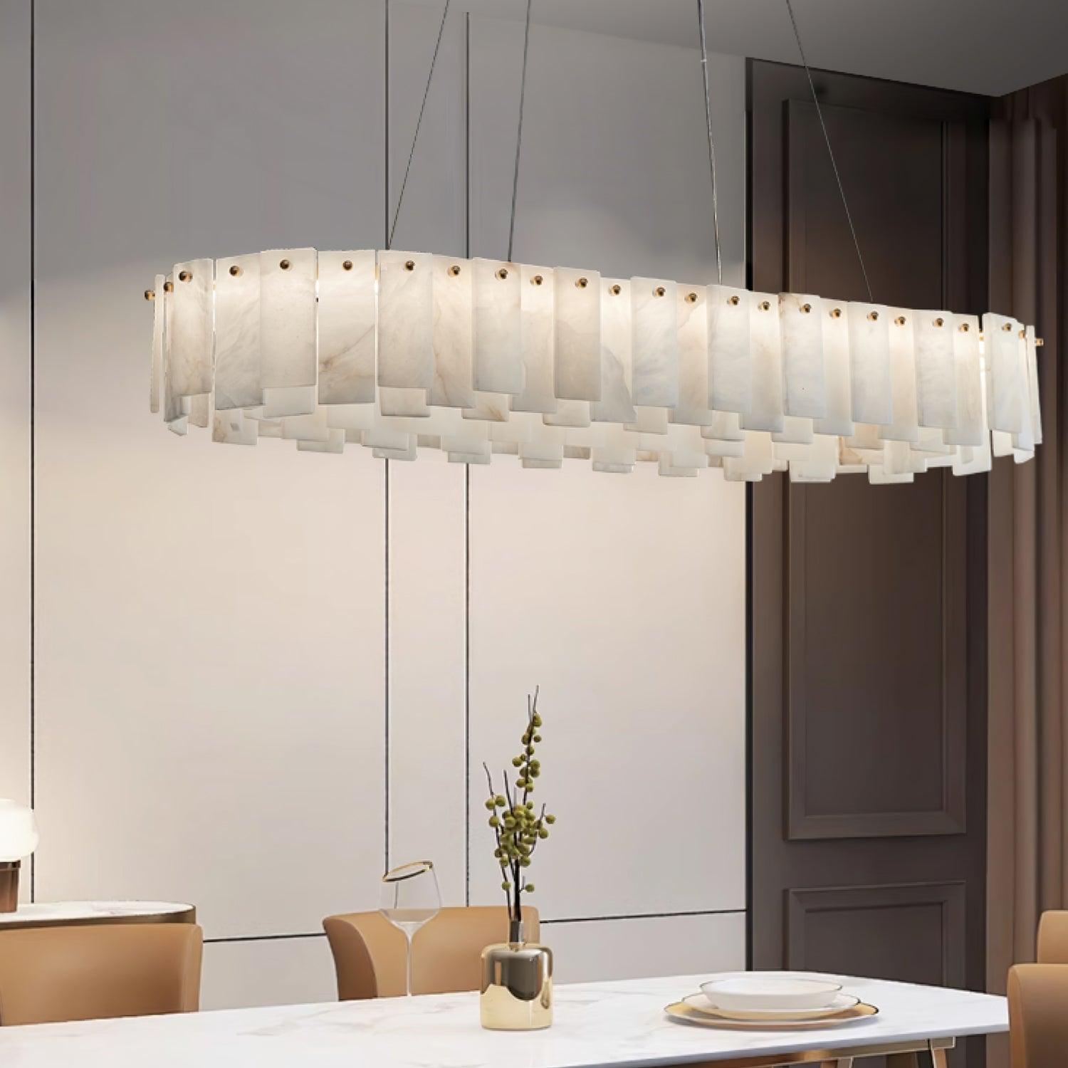 Vodore Alabaster Pendant Light-Neutral Decor