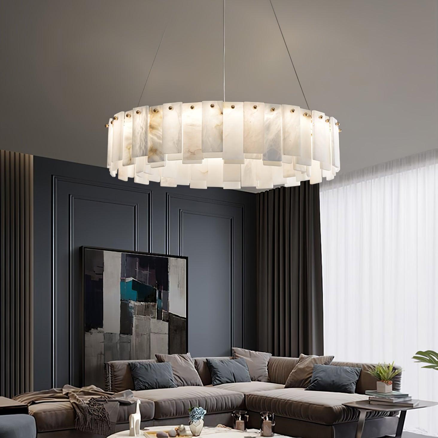 Vodore Alabaster Pendant Light-Neutral Decor