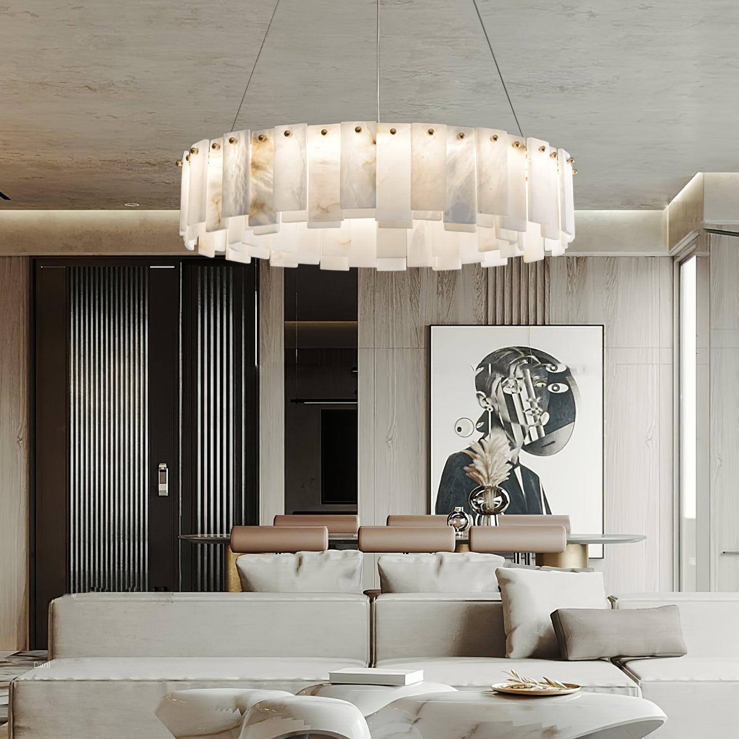 Vodore Alabaster Pendant Light-Neutral Decor