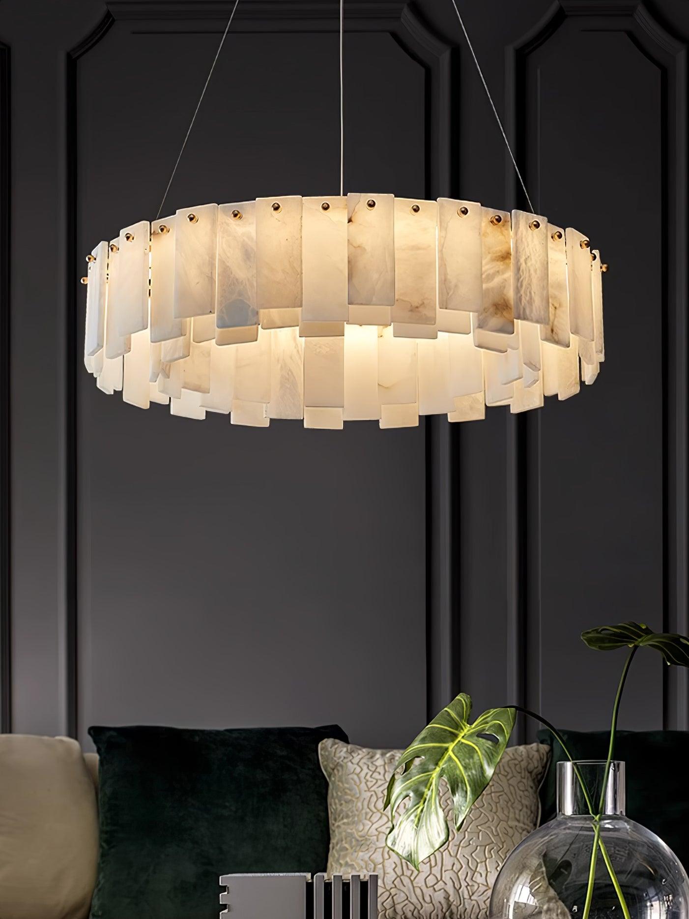 Vodore Alabaster Pendant Light-Neutral Decor