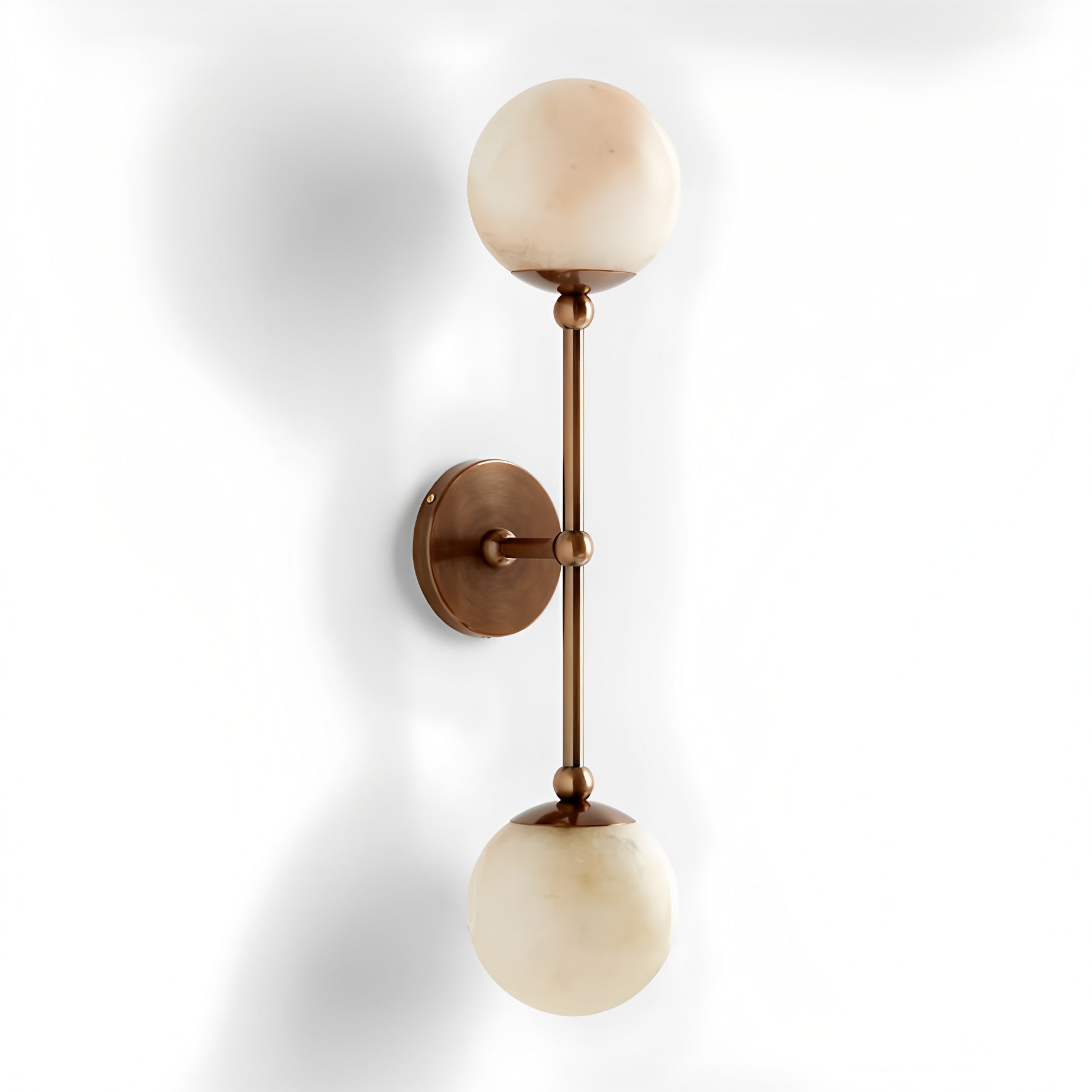 Gaia Twobody Celestial Double Alabaster Sconce-Neutral Decor