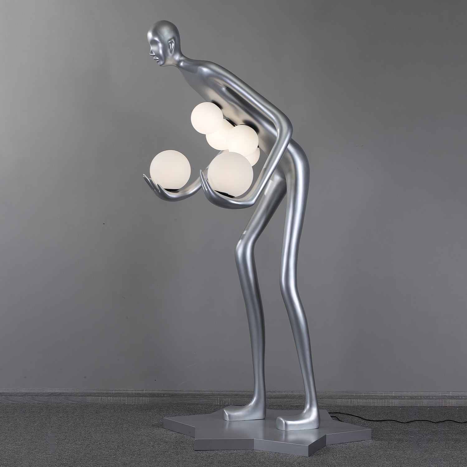 Silvaris Sculptural Floor Lamp-Neutral Decor